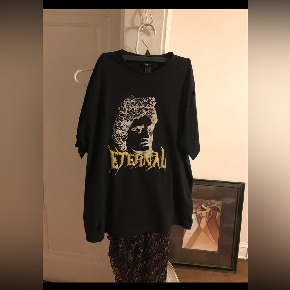 “kanye west” Distressed abstract 3D print  Forever21 T Shirt
